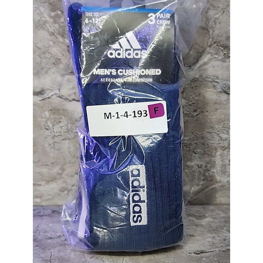 Adidas Mens Crew Socks 3 Pack Aeroready Cushioned Compression Athletic Shoe 6-12